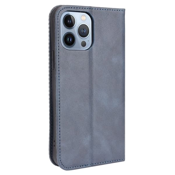 Bofink Vintage iPhone 14 Plus Nahkakotelo - Sininen Blue
