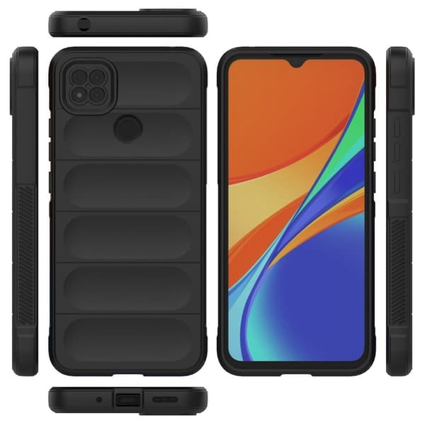 Blødt grebsformet cover til Xiaomi Redmi 9C - Sort Black
