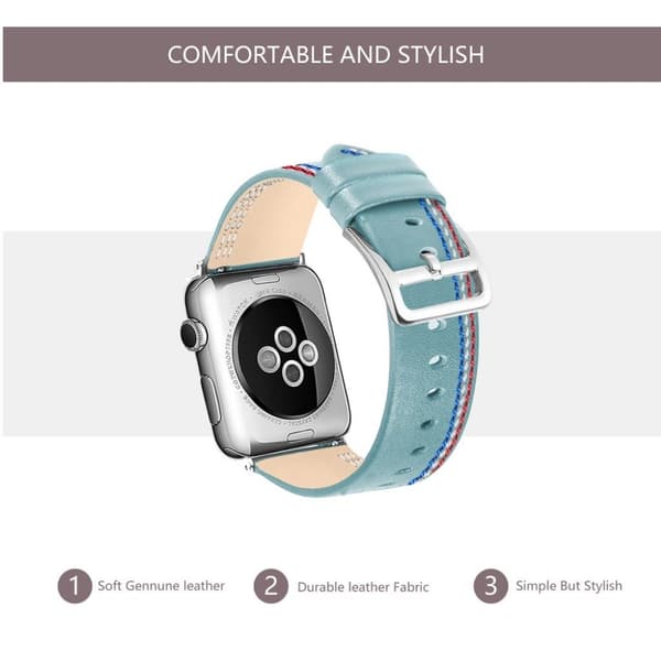 Apple Watch Series 4 40mm ægte læder Urrem - Blå Blue
