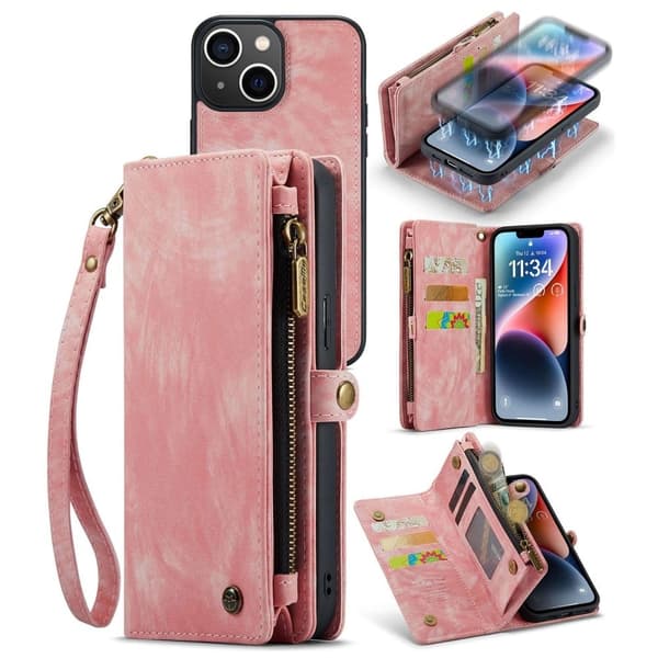 CaseMe iPhone 14 Plus fodral med blixtlås - Rosa Rosa