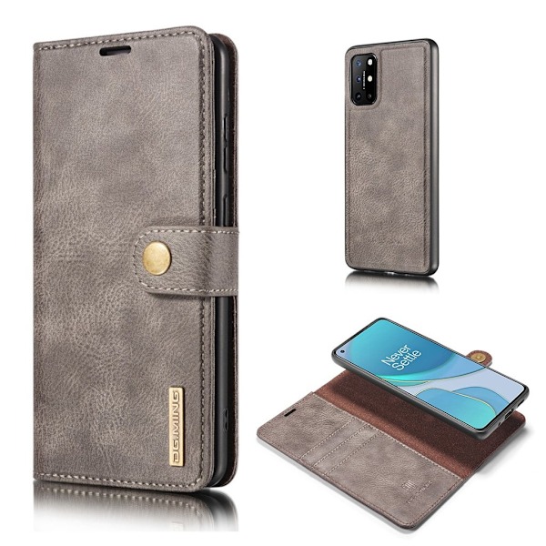 DG.MING OnePlus 8T 2-in-1 pung etui - grå Silver grey