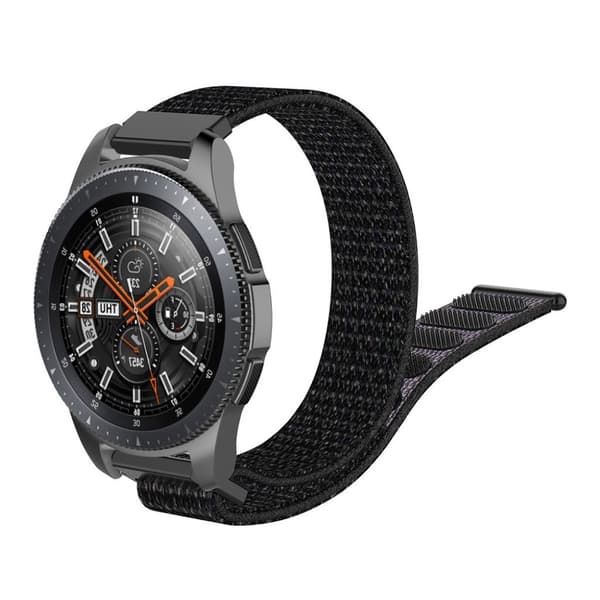 Samsung Galaxy Watch (46mm) 22mm nylonurrem - helt sort Black