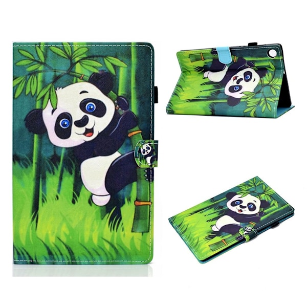 Lenovo Tab M10 FHD Plus -kuvioitu nahkakotelo - Panda Ja Bambu Multicolor