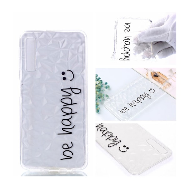 Samsung Galaxy A7 (2018) 3D diamantstruktur flexibelt fodral - Var Glad Svart