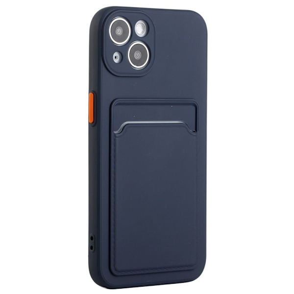 Cover med Kortholder til iPhone 15 Plus - Mørkeblå Blue