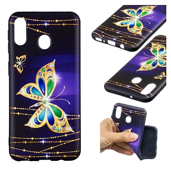 Butterfly läder Samsung Galaxy M20 fodral - Flerfärgad multifärg