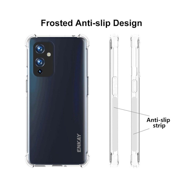 ENKAY genomskinligt droppsäkert fodral för OnePlus 9 Transparent