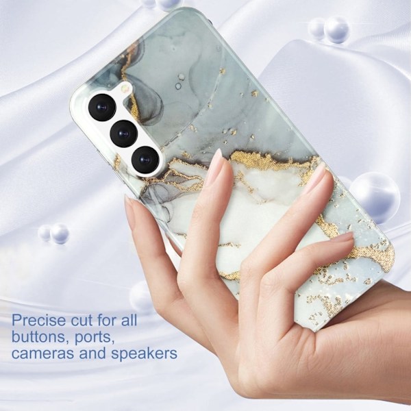Marble Samsung Galaxy S23 Plus Etui - Grå Silver grey