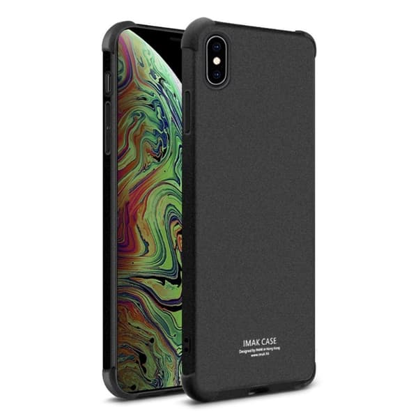 IMAK iPhone Xs Max anti-tab soft case med skærmfilm - Mat Sort Black