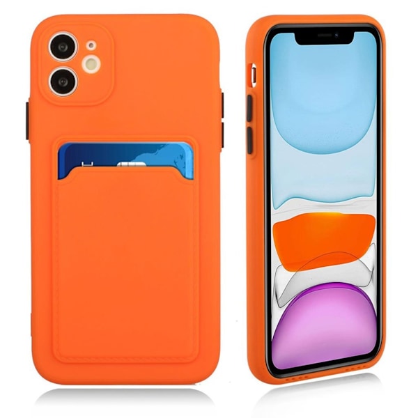 Card Holder Deksel til iPhone 12 Mini - Oransje Orange