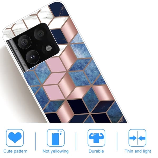 Marble OnePlus 10 Pro Suojakotelo - Sininen / Kulta Cube Multicolor