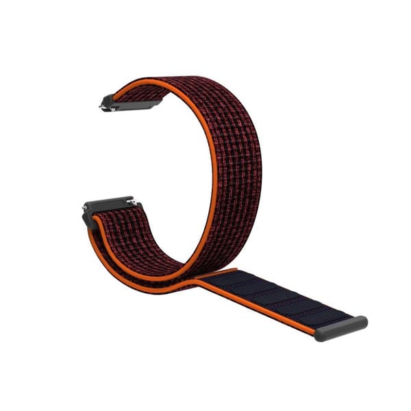 Fitbit Versa Lite Kardborrband klockarmband - Svart / Orange multifärg