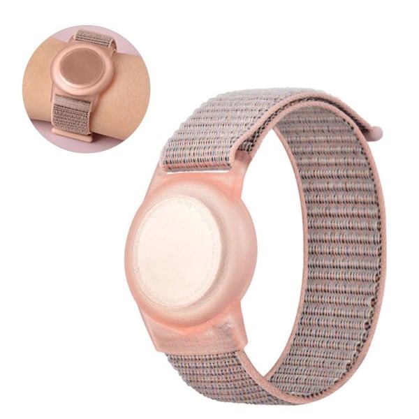 AirTags nylon TPU loop wrist strap - Powder Sand / Size: S Pink