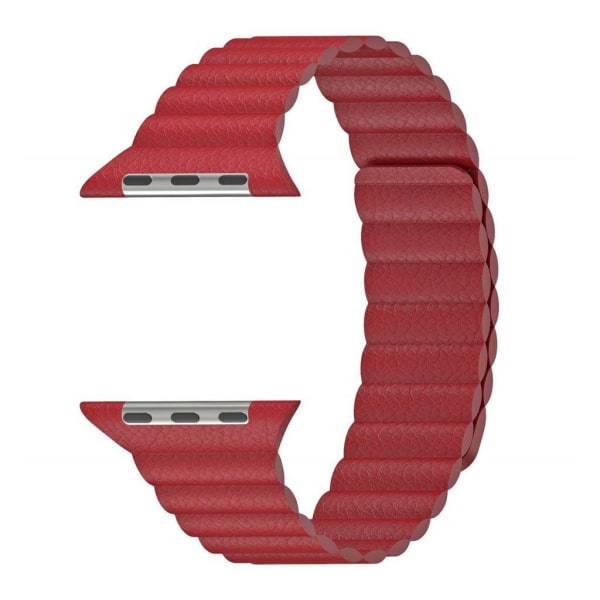 Apple Watch serie 4 44mm split læderurrem - rød Red