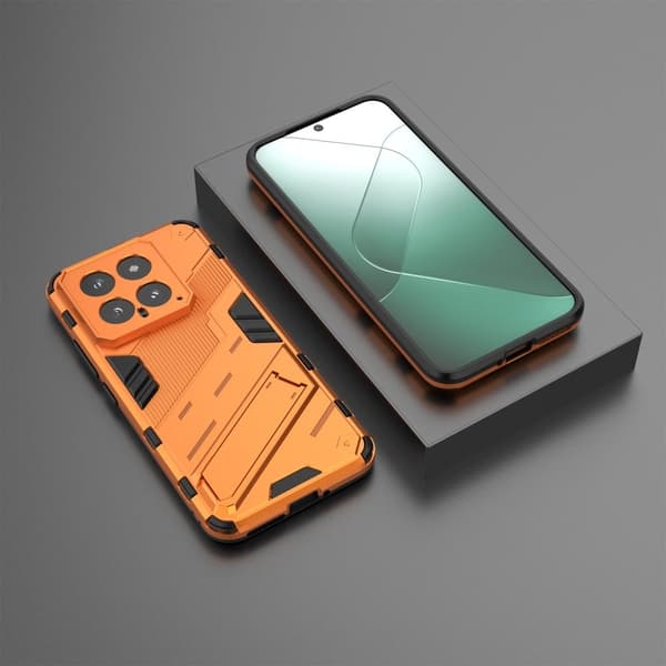 Støtsikkert hybriddeksel med et moderne preg for Xiaomi 14 - Orange Orange