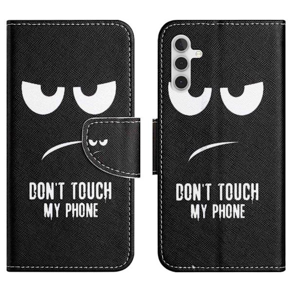 Wonderland Samsung Galaxy A14 Flip Etui - Don't Touch My Phone Black