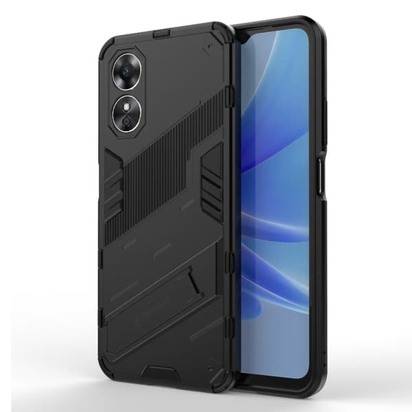 Stødsikkert moderne Oppo A17 hybridcover - Sort Black