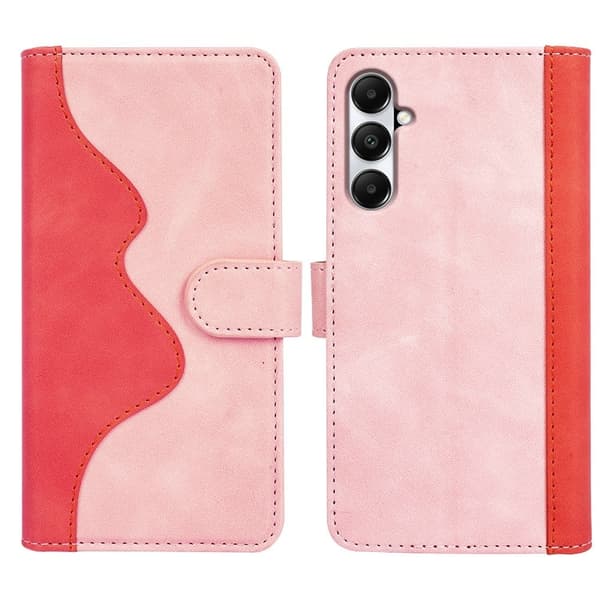 Tvåfärgat Samsung Galaxy A05s fodral i läder - Rosa Rosa