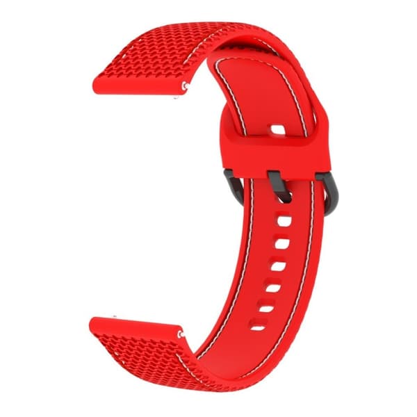 20mm Universal line design silikoni ranneke - Punainen / Valkoinen Red