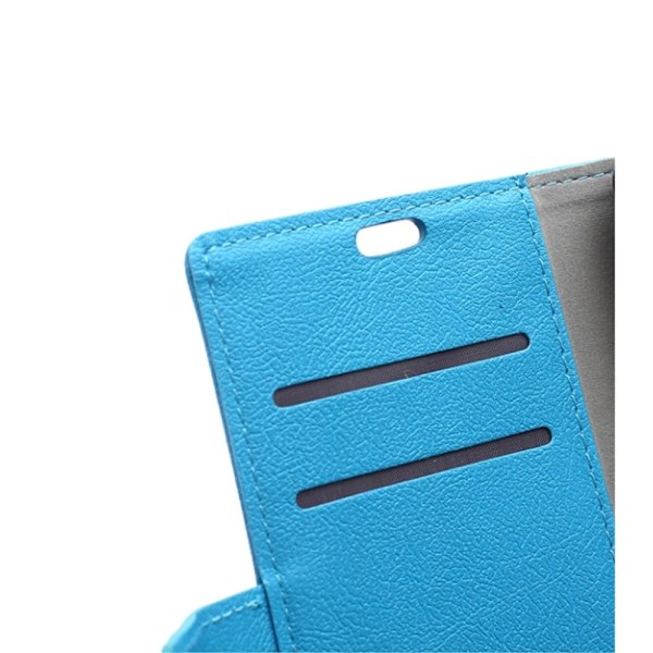 Læder-etui til HTC Desire 530 med kortholder - Blå Blue