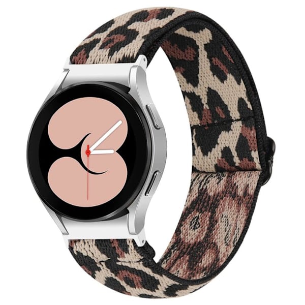 Samsung Galaxy Watch 5 / 4 klockarmband i elastisk nylon - Leopard Brun