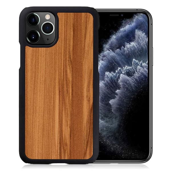 Man & Wood premium etui for iPhone 11 Pro - Cappuccino Brown