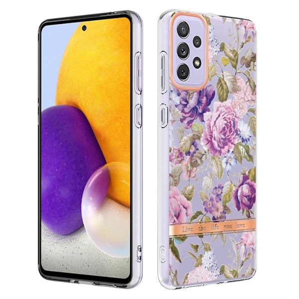 Supertyndt og slidstærkt softcover til Samsung Galaxy A73 - Lilla Pæon Multicolor
