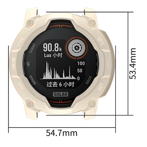 Garmin Instinct 3 Solar 45 mm flexibelt klockfodral med ihåligt, robust stötfångarskydd - Stjärnljus Vit