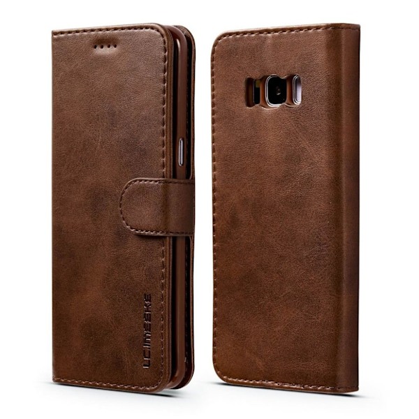 LC.IMEEKE Samsung Galaxy S8  design nahkakotelo - Kahvi Brown