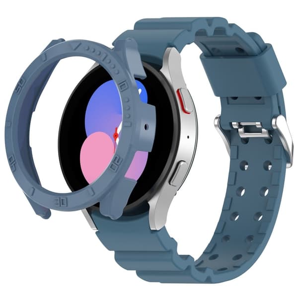 Samsung Galaxy Watch 5 (44mm) / 4 (44mm) silikonklokkerem med deksel - Blå Blue