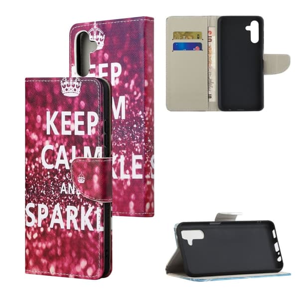 Wonderland Samsung Galaxy A13 5G Flippetui - Keep Calm og Sparkle Red