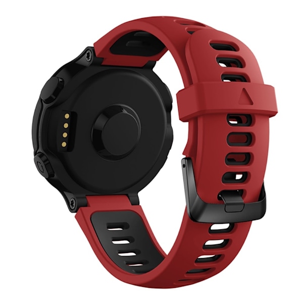 Silikoneurrem med sort spænde til Garmin Forerunner-ur - Mørkerød / Sort Red