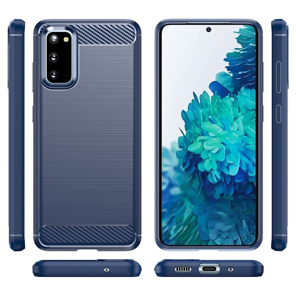 Carbon Flex Suojakotelo Samsung Galaxy S20 - Sininen Blue