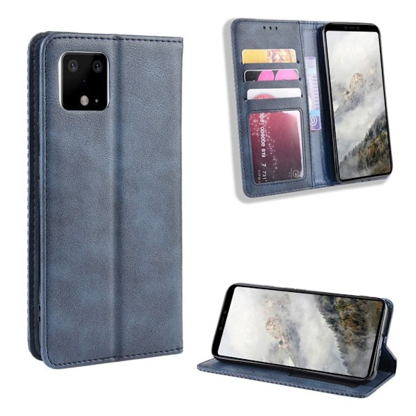 Bofink Vintage läder Google Pixel 4 fodral - Blå Blå