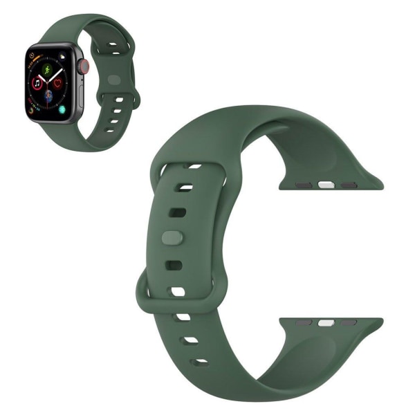 Apple Watch 40mm yksinkertainen silikoninen ranneke - Tummanvihreä / Koko: L Green