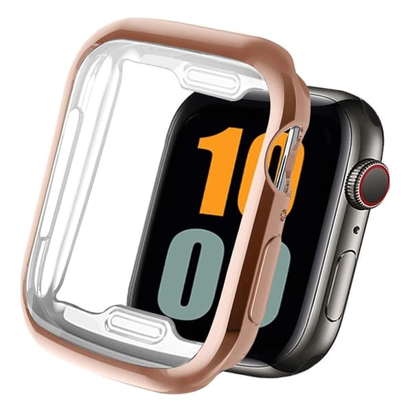 Apple Watch SE (2022) / SE / 6 / 5 / 4 40mm Case Cover Electroplated Soft flexible Case with Screen Protector - Rose Gold Rosa