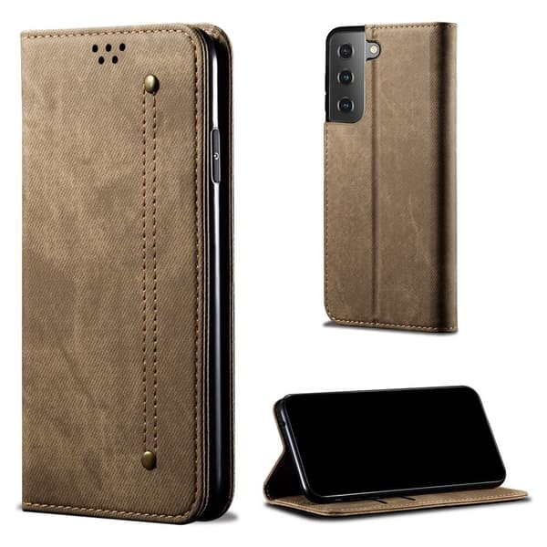 Farkut Samsung Galaxy S21 FE Läppäkotelo - Vihreä Brown
