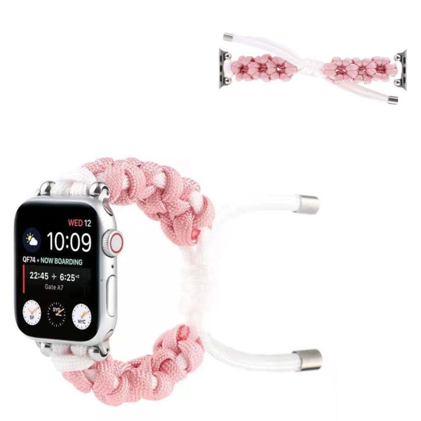 Apple Watch 40 mm urrem i nylon med daisymønster i to farver - L Pink