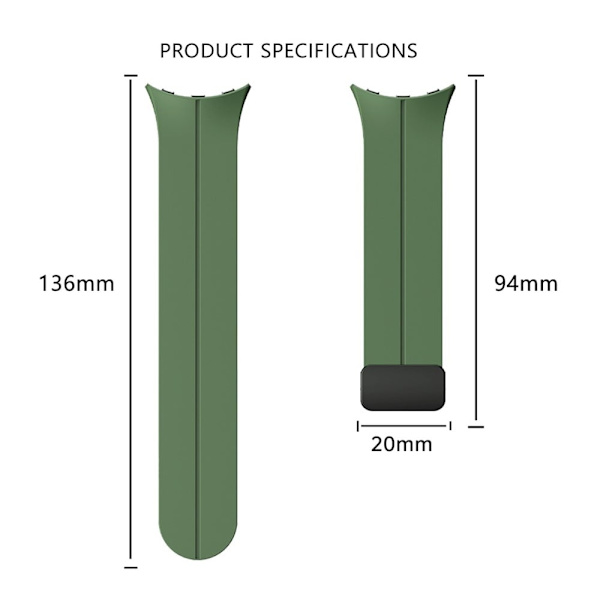 Google Pixel Watch 2 / Pixel Watch Silikonebånd Urrem med magnetisk foldespænde - Sort Black