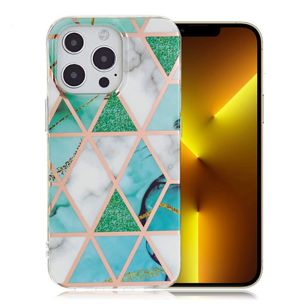Marble iPhone 13 Pro Max Etui - Grønn / Hvit Multicolor