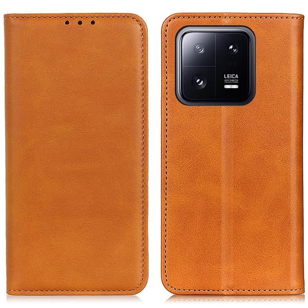 Flip Etui med Pung i Ægte Læder til Xiaomi 13 - Brun Brown