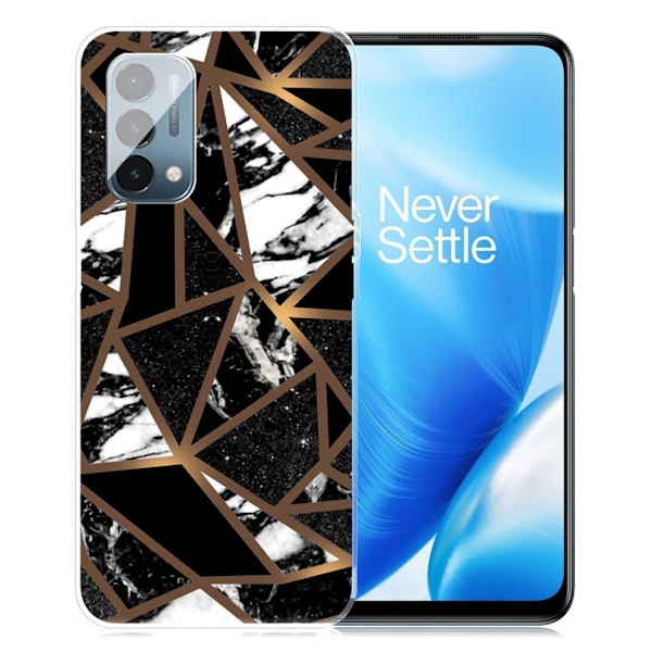 Marble design OnePlus Nord N200 5G cover - Sorte Flisefragmenter Black