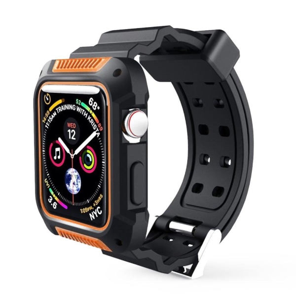 Apple Watch Series 4 40mm utbytbart silikon plast klock armband mer ram - Orange Orange