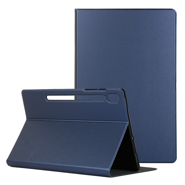 Shockproof Vegan Leather Shockproof Folio Stand Tablet Case Cover Protector Lenovo Tab P12 Pro - Dark Blue Blue