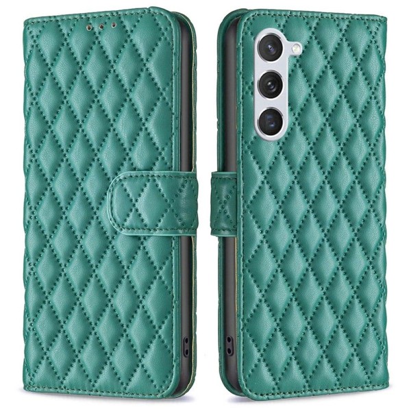 Rhombus mat Samsung Galaxy S23 flip etui - Grøn Green