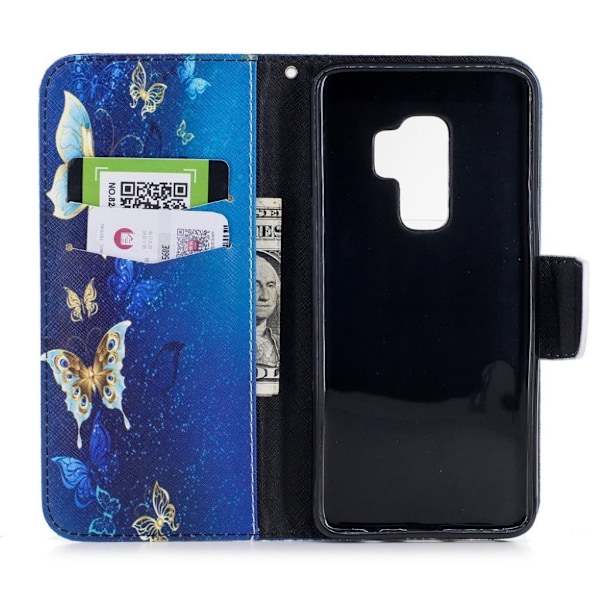 Samsung Galaxy S9 Plus Printet Mønster PU læder flip etui - smuk sommerfugle Multicolor