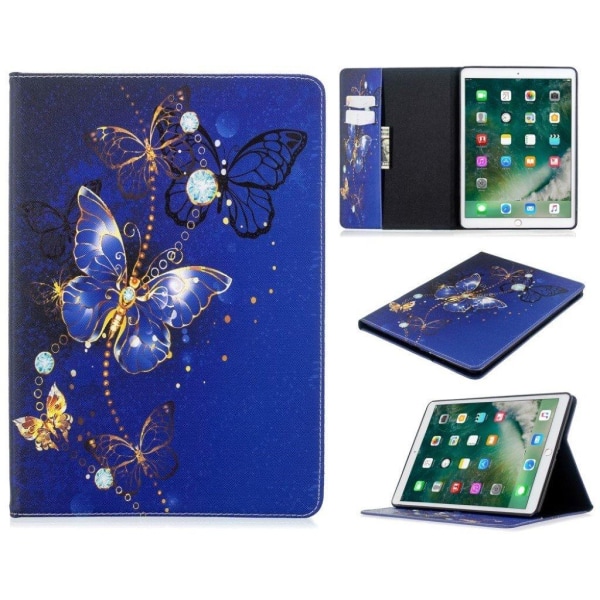 iPad 10.2 (2019) Stilfuldt mønster læder flip etui - Smukke Sommerfugl Multicolor