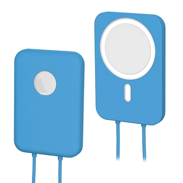 Apple MagSafe Charger ensfarvet silikonecover - Blå Blue