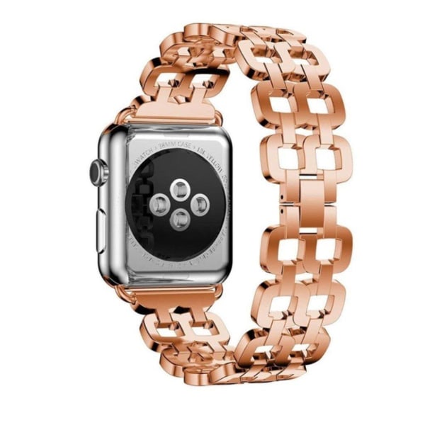 Apple Watch 42mm 8 formet rustfrit Urrem - Rødguld Pink