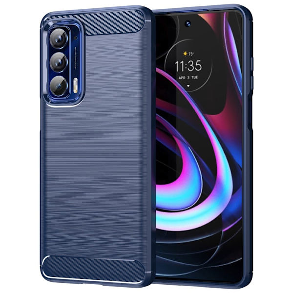Carbon Flex Etui Motorola Edge (2021) - Blå Blue